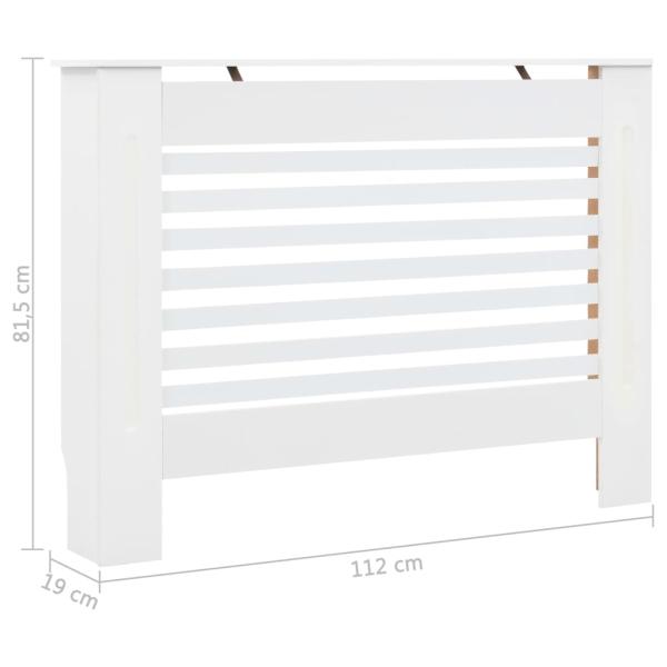 Heizkörperabdeckung Weiß 112×19×81,5 cm MDF