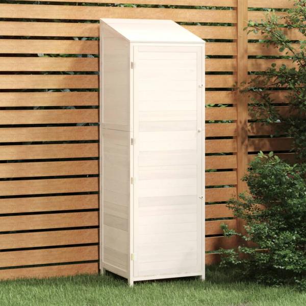ARDEBO.de - Geräteschuppen Weiß 55x52x174,5 cm Massivholz Tanne
