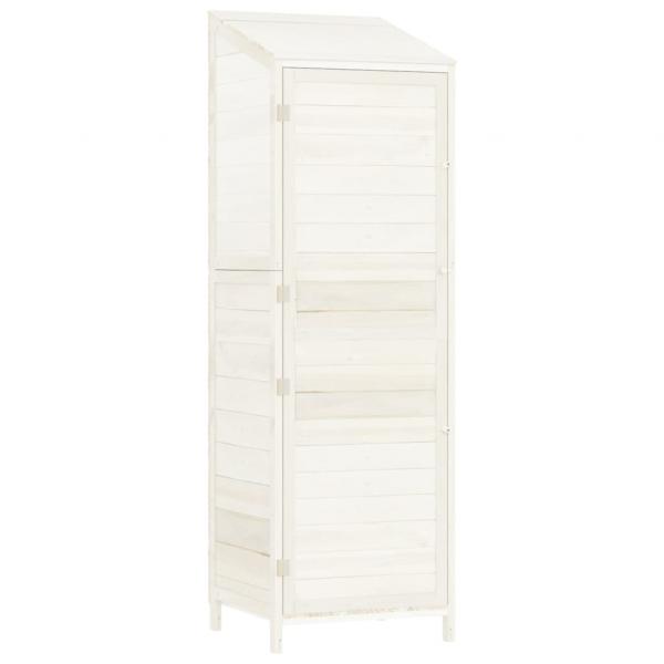 Geräteschuppen Weiß 55x52x174,5 cm Massivholz Tanne