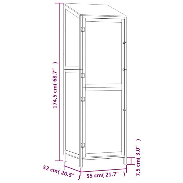 Geräteschuppen Weiß 55x52x174,5 cm Massivholz Tanne