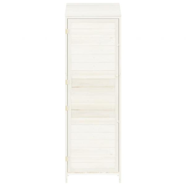Geräteschuppen Weiß 55x52x174,5 cm Massivholz Tanne