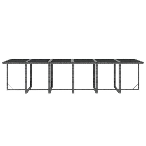 13-tlg. Garten-Essgruppe mit Kissen Poly Rattan Grau