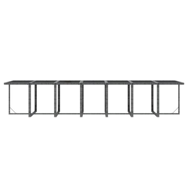 19-tlg. Garten-Essgruppe mit Kissen Poly Rattan Grau