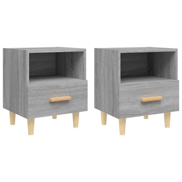 Nachttische 2 Stk. Grau Sonoma 40x35x47 cm