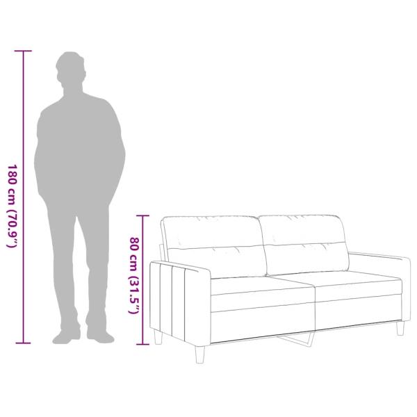 2-Sitzer-Sofa Hellgrau 140 cm Stoff