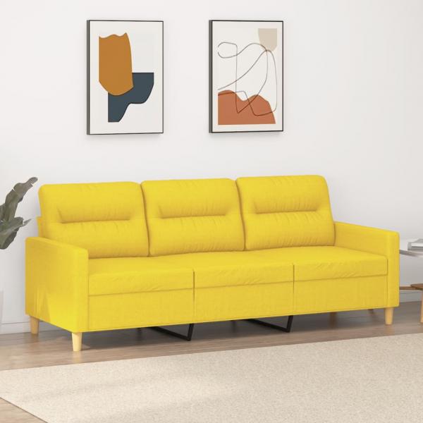 ARDEBO.de - 3-Sitzer-Sofa Hellgelb 180 cm Stoff
