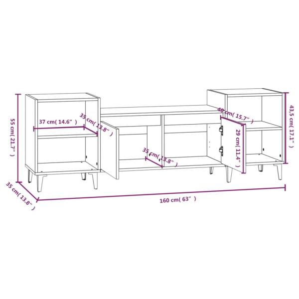 TV-Schrank Schwarz 160x35x55 cm Holzwerkstoff