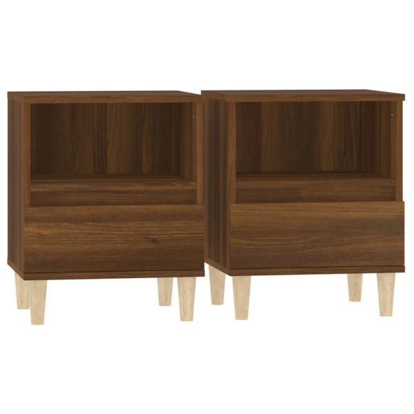 Nachttische 2 Stk. Braun Eichen-Optik 40x35x50 cm
