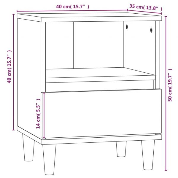 Nachttische 2 Stk. Braun Eichen-Optik 40x35x50 cm