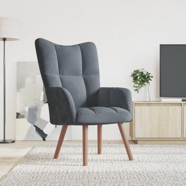 ARDEBO.de - Relaxsessel Dunkelgrau Samt