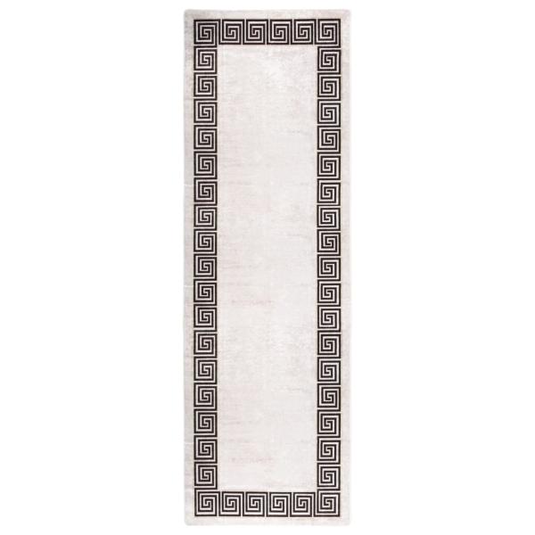 Teppich Waschbar 80x300 cm Hellbeige Rutschfest