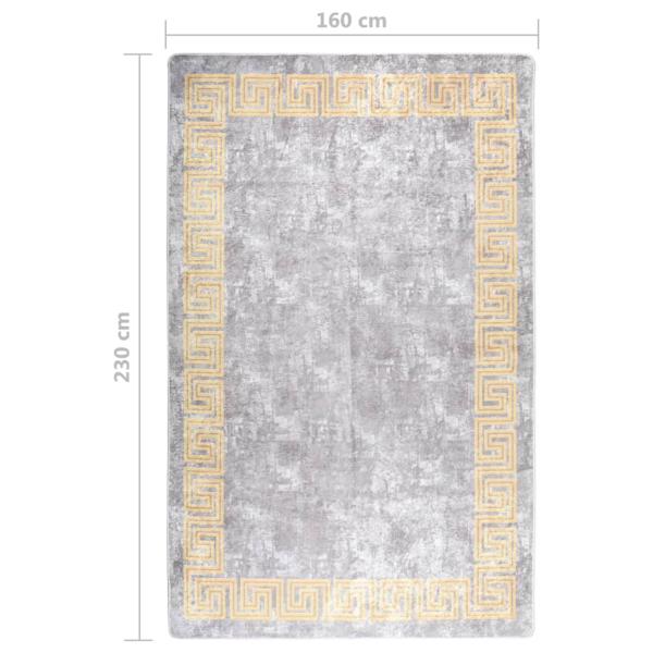 Teppich Waschbar Grau 160x230 cm Rutschfest