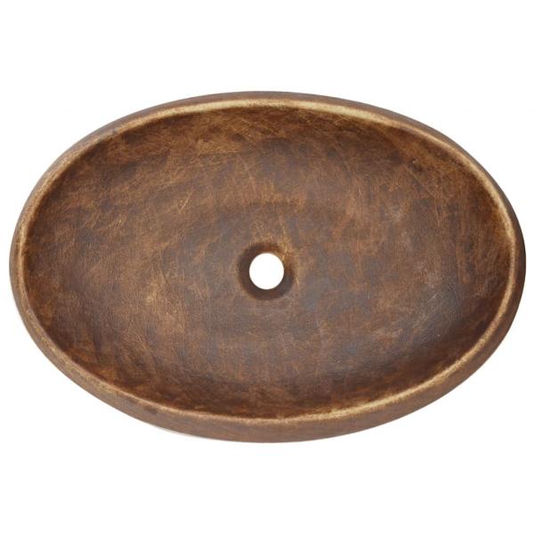Aufsatzwaschbecken Braun Oval 59x40x15 cm Keramik