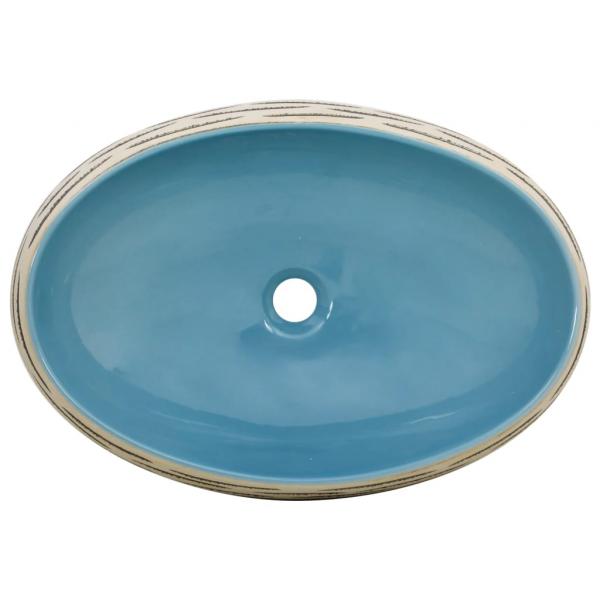 Aufsatzwaschbecken Mehrfarbig Oval 59x40x15 cm Keramik