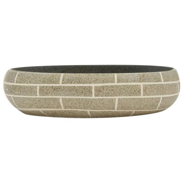 Aufsatzwaschbecken Mehrfarbig Oval 59x40x15 cm Keramik