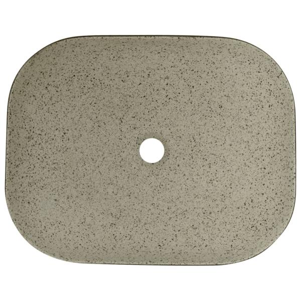 Aufsatzwaschbecken Grau Schwarz Rechteck 48x37,5x13,5cm Keramik