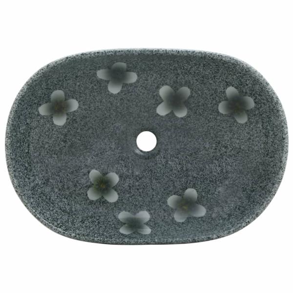 Aufsatzwaschbecken Blau Oval 59x40x14 cm Keramik