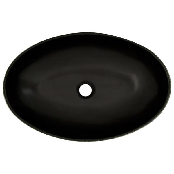 Aufsatzwaschbecken Schwarz Blau Oval 56,5x36,5x13,5 cm Keramik