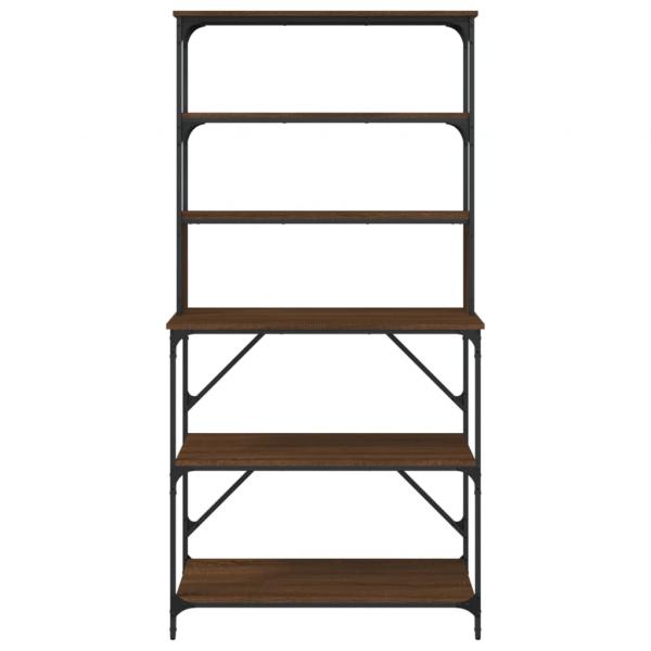Bäckerregal 6 Fächer Braun Eichen-Optik 90x40x180 cm