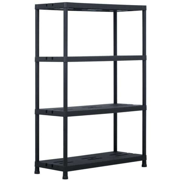 Lagerregale 2 Stk. Schwarz 220 kg 90 x 40 x 138 cm Kunststoff