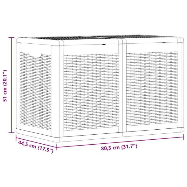 Garten-Aufbewahrungsbox 180 L Schwarz PP Rattan