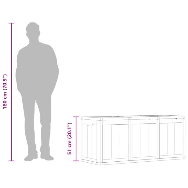 Garten-Aufbewahrungsbox 270 L Braun PP Rattan