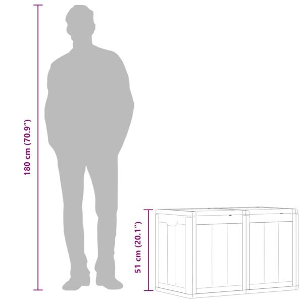 Garten-Aufbewahrungsbox 180 L Braun PP-Holzoptik