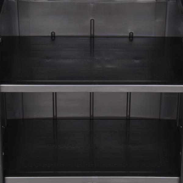Gartenschrank Schwarz 65x45x172 cm PP Rattan