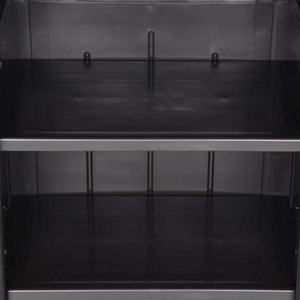 Gartenschrank Schwarz 65x45x172 cm PP Rattan