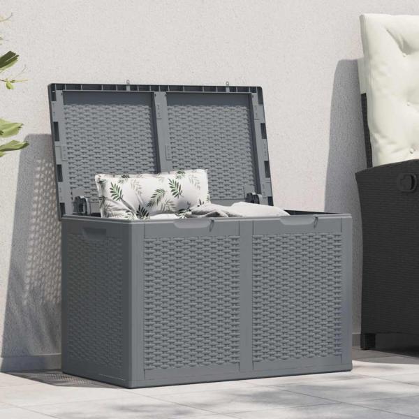 ARDEBO.de - Gartenbox Grau PP Rattan 180 L