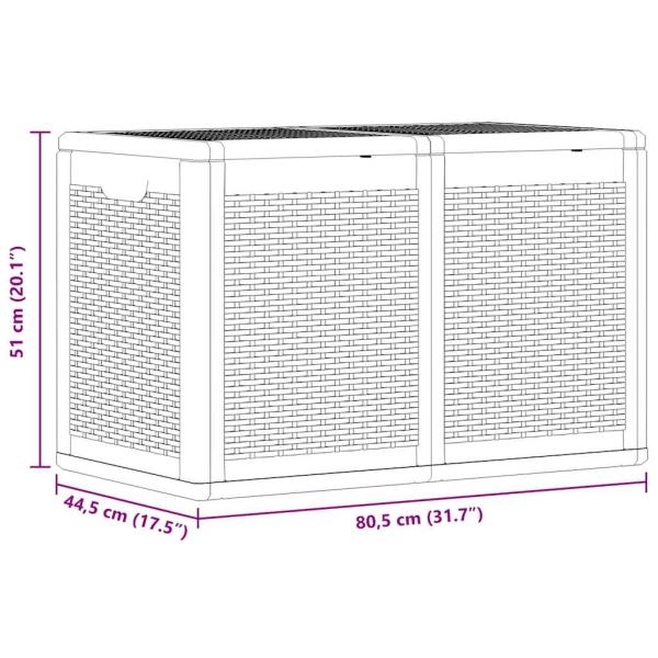 Gartenbox Grau PP Rattan 180 L
