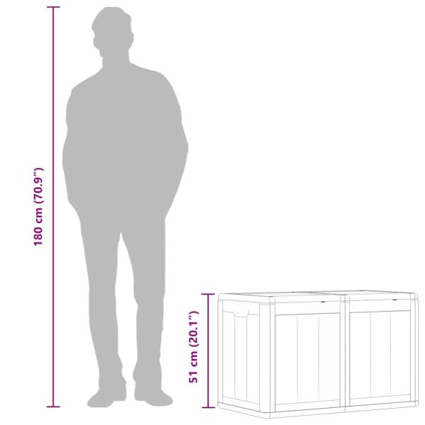 Garten-Aufbewahrungsbox 180 L Grau PP Rattan