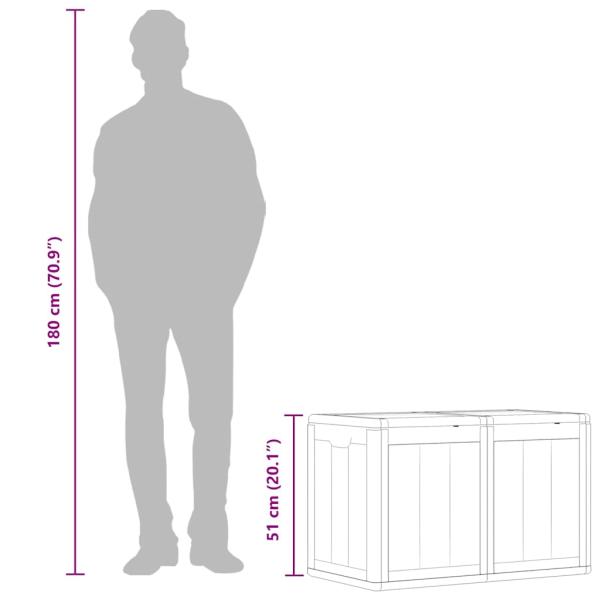 Garten-Aufbewahrungsbox 180 L Grau PP Rattan