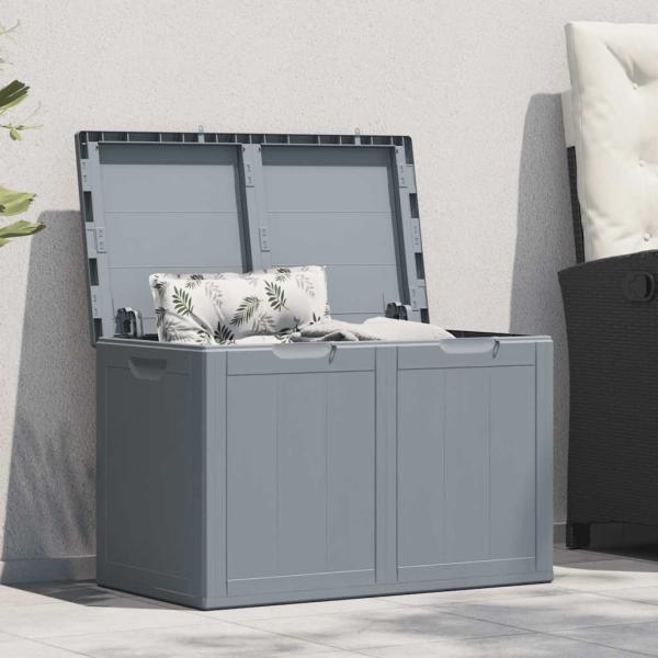 Garten-Aufbewahrungsbox 180 L Grau PP Rattan