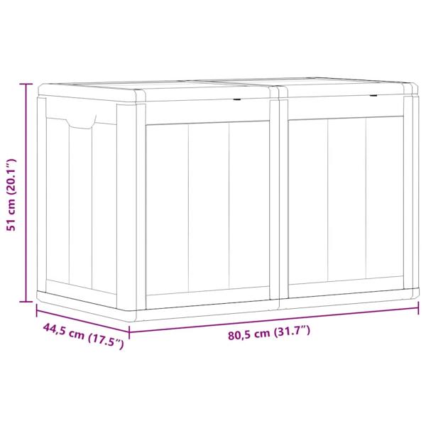 Garten-Aufbewahrungsbox 180 L Grau PP Rattan