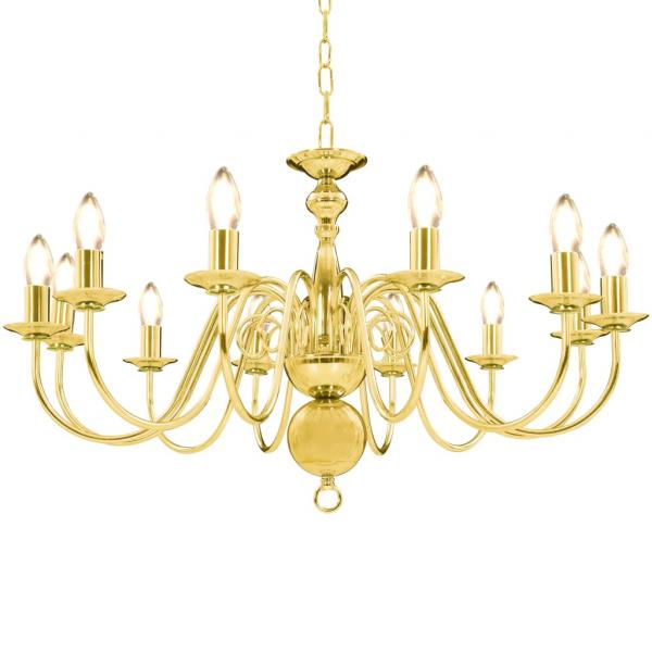 ARDEBO.de - Kronleuchter Golden 12 x E14-Glühbirnen