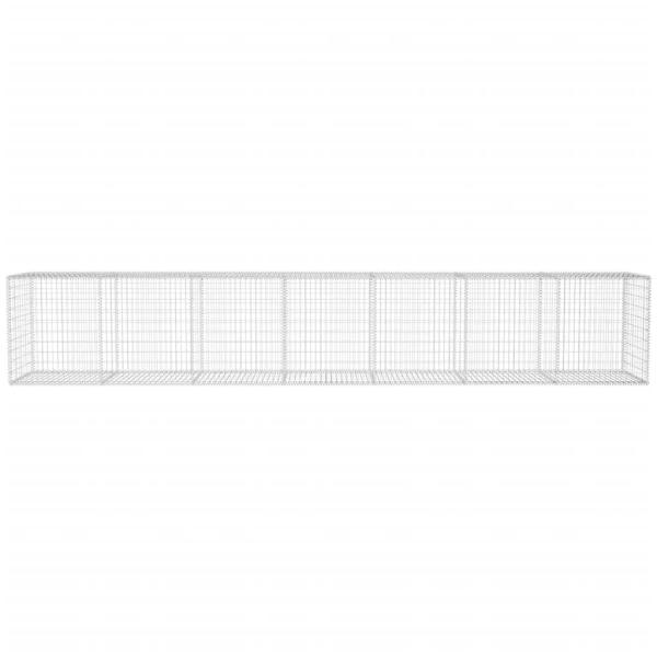 Gabionenwand mit Abdeckung Verzinkter Stahl 600x50x100 cm  