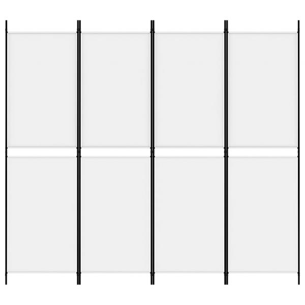 4-tlg. Paravent Weiß 200x180 cm Stoff
