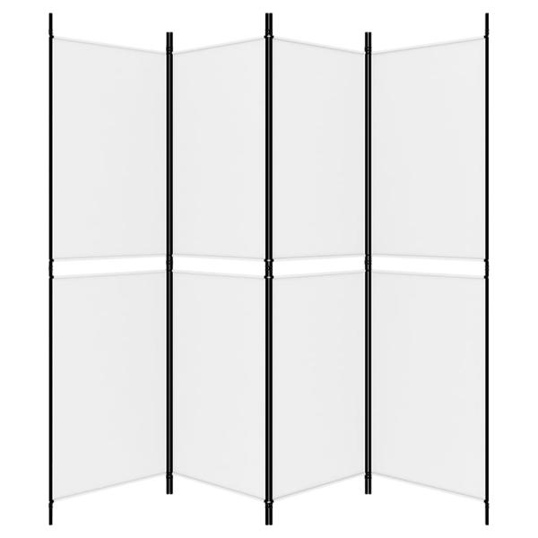 4-tlg. Paravent Weiß 200x180 cm Stoff
