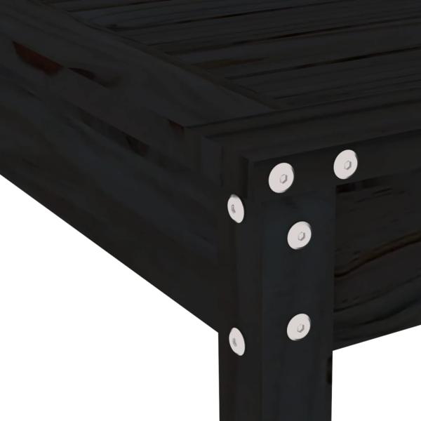 ARDEBO.de - 3-tlg. Garten-Bistro-Set Schwarz Massivholz Kiefer