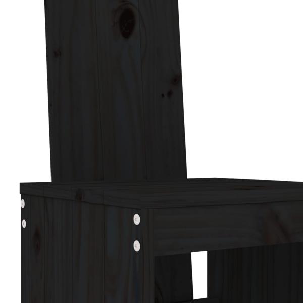 ARDEBO.de - 5-tlg. Gartenbar-Set Schwarz Massivholz Kiefer