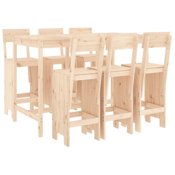 ARDEBO.de - 7-tlg. Gartenbar-Set Massivholz Kiefer