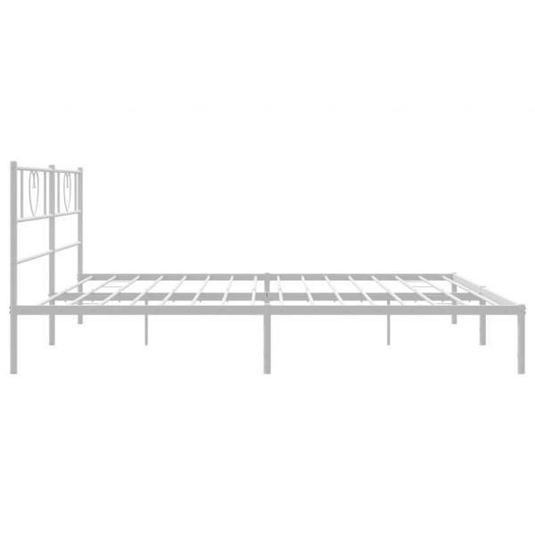 Bettgestell mit Kopfteil Metall Weiß 200x200 cm