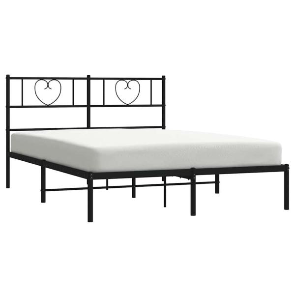 Bettgestell mit Kopfteil Metall Schwarz 150x200 cm