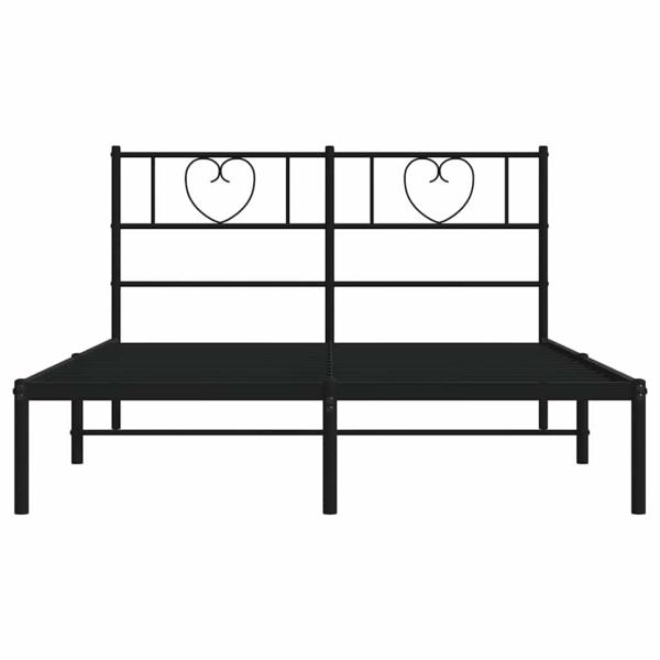 Bettgestell mit Kopfteil Metall Schwarz 150x200 cm