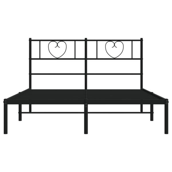 Bettgestell mit Kopfteil Metall Schwarz 140x190 cm
