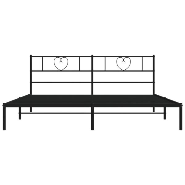 Bettgestell mit Kopfteil Metall Schwarz 200x200 cm