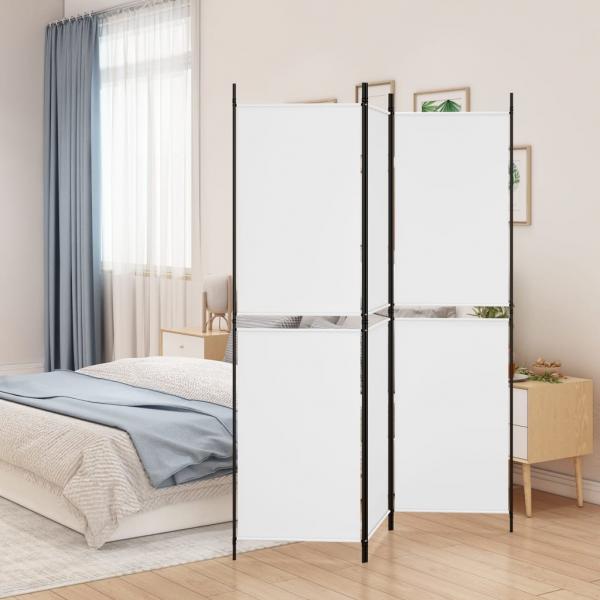ARDEBO.de - 3-tlg. Paravent Weiß 150x180 cm Stoff