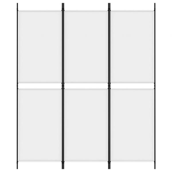3-tlg. Paravent Weiß 150x180 cm Stoff