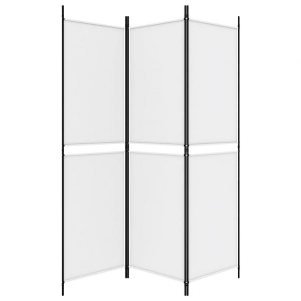 3-tlg. Paravent Weiß 150x180 cm Stoff
